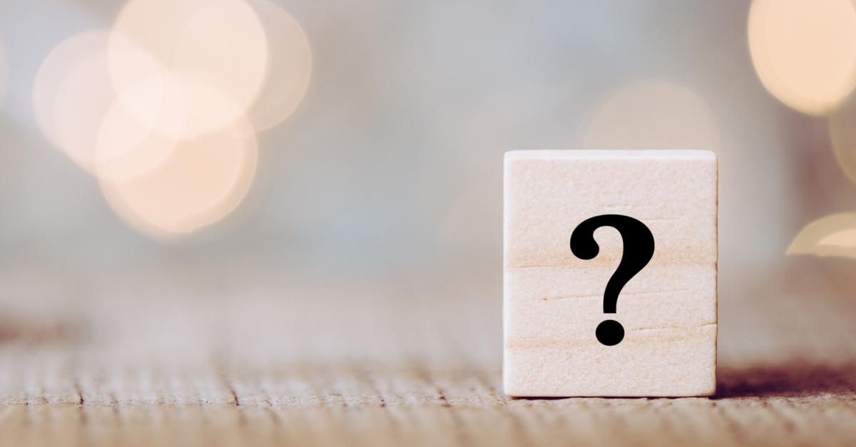 Question mark block with bokeh shining background.